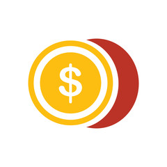 Coin Flat icon and Logo design