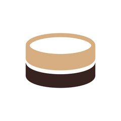 Coin Flat icon and Logo  brown color