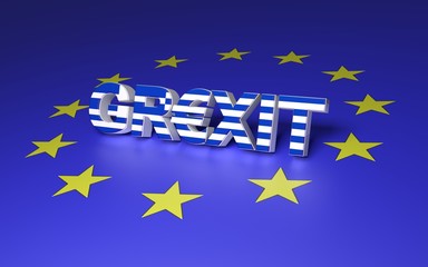 Obraz na płótnie Canvas Concept image for Greece leaving EU. 3D rendering.