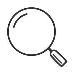 Magnifying glass icon. Line style. Isolated on white..