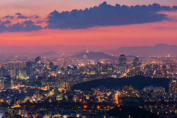 Fototapeta premium Seoul City Skyline, The best view of South Korea
