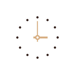 clock  Flat icon and Logo  brown color