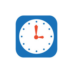 clock  Flat icon and Logo vector  blue, orange