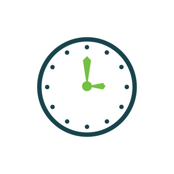 vector clock  Flat icon and Logo   green, blue color