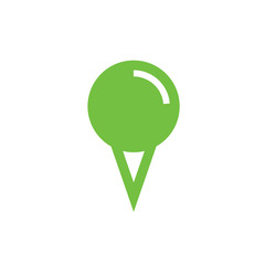 Design pin Flat icon and Logo  green color
