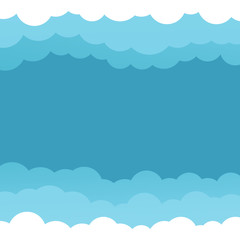 Simple sky with clouds vector background.