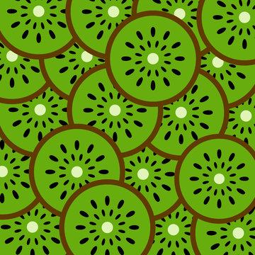Kiwi fruit slice vector background.
