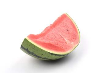 A piece of watermelon on white background