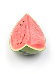A piece of watermelon on white background