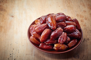 Fototapeta na wymiar Plate of dried dates