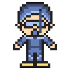 Fototapeta premium illustration design pixel art dive