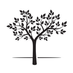 Obraz premium Black Tree. Vector Illustration.