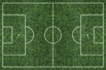 Fototapeta na wymiar green Soccer Field with white lines