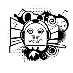 Music robot illustration