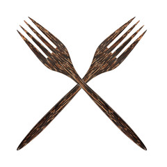 Top view of twin wooden fork