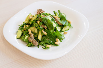 salad with tuna and nuts.