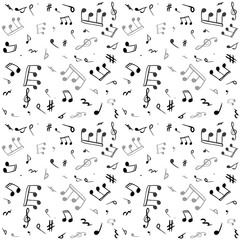Music notes - seamless vector pattern.