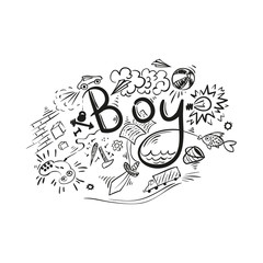 Word Boy - handwritten lettering.