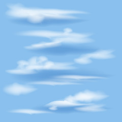 Obraz premium isolated white clouds on a blue background