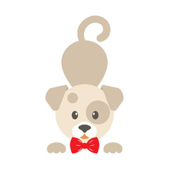 cartoon dog with tie vector