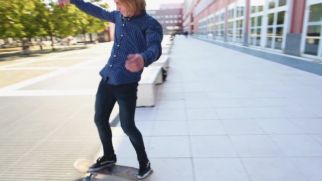 Stunts on skateboard