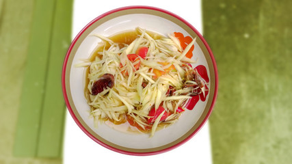 Papaya Salad and crab salty
