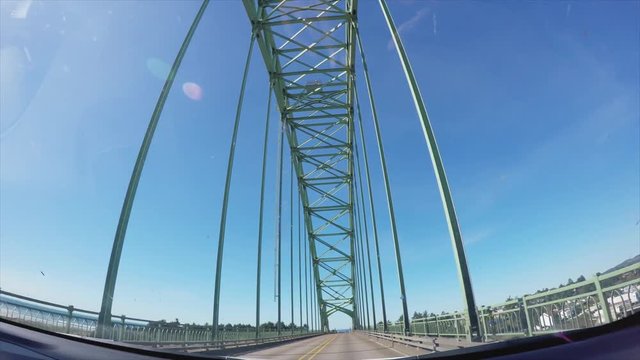 Car on bridge