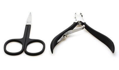 manicure tools - shears, nail wire cutters on a white background
