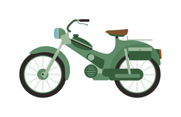 Vector vintage scooters retro motorbike. Retro motorbike motor transport old travel bike. Design engine retro motorbike black road urban drive scooter. Stylish hipster beautiful auto.