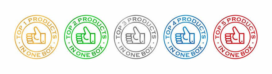 Top Product in the box badge stamp