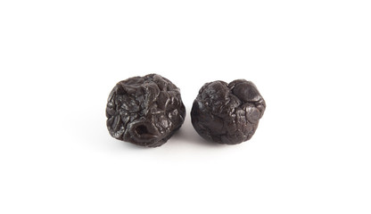 dried plum isolated on white background