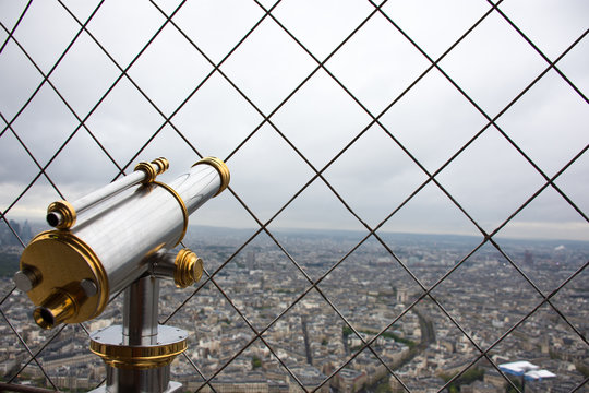 The viewpoint in the Eiffel Tower in Paris, France