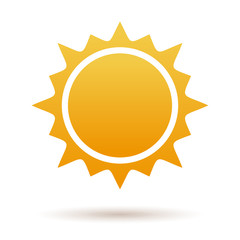 Cute cartoon illustration of the sun isolated on white background. Sun burst star logo icon. Sun star, summer, nature. Sunshine sun logo. Sun icon. Sun logo. Star sun silhouette. Sun vector logo