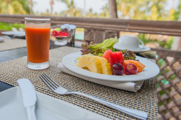 healthy tropical breakfast