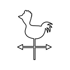 Farm animal concept represented by chicken icon. isolated and flat illustration 