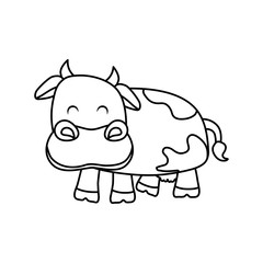 Farm animal concept represented by cow cartoon icon. isolated and flat illustration 