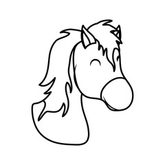 Farm animal concept represented by horse cartoon icon. isolated and flat illustration 