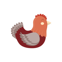 Farm animal concept represented by chicken cartoon icon. isolated and flat illustration 
