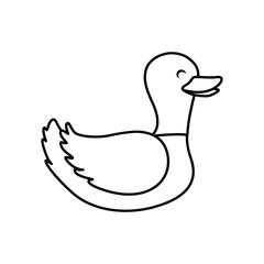 Farm animal concept represented by duck cartoon icon. isolated and flat illustration 