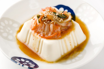 冷や奴のキムチのせ