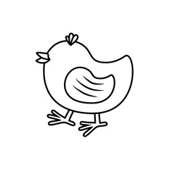 Farm animal concept represented by chicken cartoon icon. isolated and flat illustration 