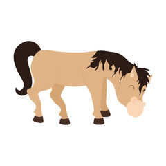 Farm animal concept represented by horse cartoon icon. isolated and flat illustration 