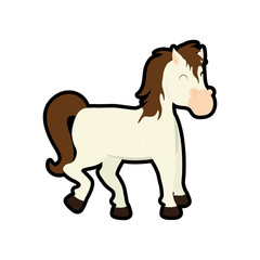 Farm animal concept represented by horse cartoon icon. isolated and flat illustration 