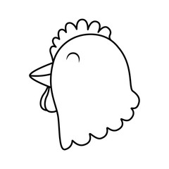 Farm animal concept represented by chicken cartoon icon. isolated and flat illustration 
