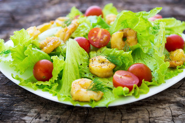 Shrimp salad with cherry tomatoes