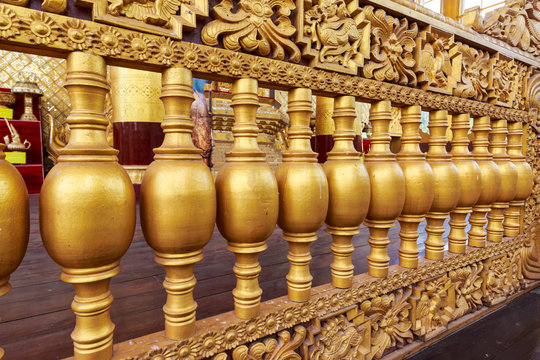 BAGO, MYANMAR - APRIL 26: The palace of the king in Myanmar in the past. Kambawzathardi golden palace. Kambodza Thadi Palace, Kanbawzathadi Palace in Bago, Myanmar 26 April 2016.