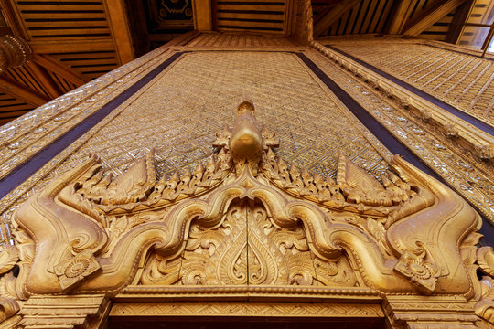 BAGO, MYANMAR - APRIL 26: The palace of the king in Myanmar in the past. Kambawzathardi golden palace. Kambodza Thadi Palace, Kanbawzathadi Palace in Bago, Myanmar 26 April 2016.