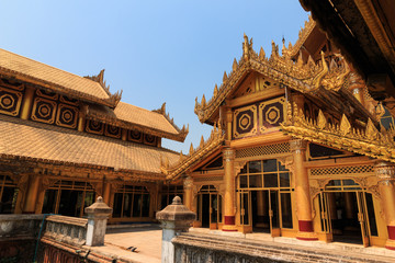 BAGO, MYANMAR - APRIL 26: The palace of the king in Myanmar in the past. Kambawzathardi golden palace. Kambodza Thadi Palace, Kanbawzathadi Palace in Bago, Myanmar 26 April 2016.