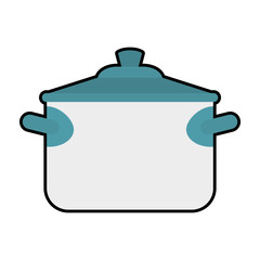 Kitchen and Cooking concept represented by saucepan icon. isolated and flat illustration 