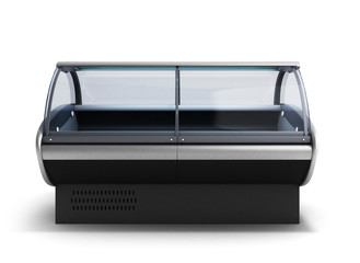 food display fridge 3d render on gradient